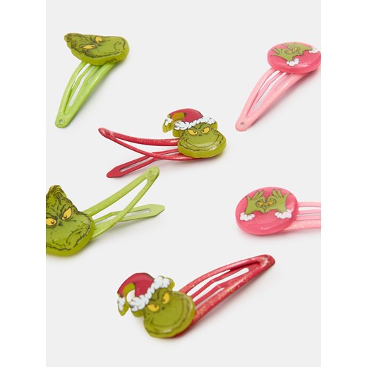 Sinsay - Spinki do włosów 6 pack Grinch - wielobarwny Sinsay One Size Sinsay