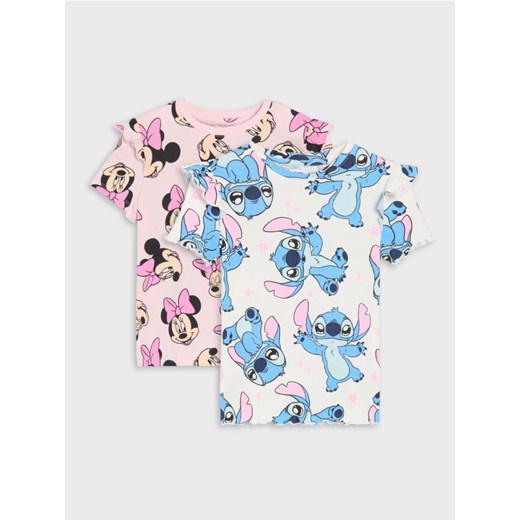 Sinsay - Bawełniana koszulka z falbanami Disney 2 pack - wielobarwny ze sklepu Sinsay w kategorii Bluzki dziewczęce - zdjęcie 187281989