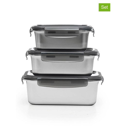 Laguiole Pojemniki (3 szt.) w kolorze srebrnym - id: 14934854 - marki Laguiole - 187282038 Laguiole Pojemniki (3 szt.) w kolorze srebrnym ze sklepu Limango Polska w kategorii Pojemniki kuchenne - zdjęcie 187282038