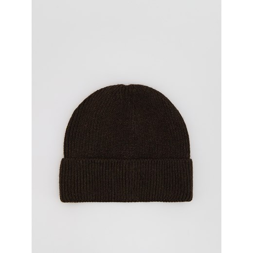 Reserved - Czapka beanie z domieszką wełny - ciemnobrązowy ze sklepu Reserved w kategorii Czapki zimowe męskie - zdjęcie 187283305