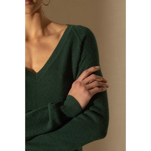 Perfect Cashmere Kaszmirowy sweter &quot;Penelope&quot; w kolorze ciemnozielonym Perfect Cashmere S okazja Limango Polska