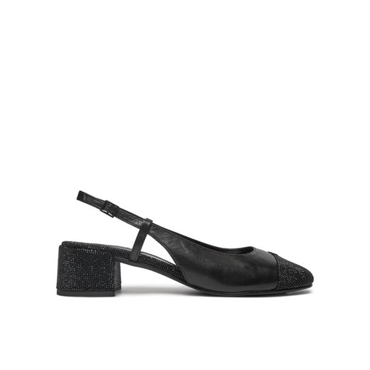 Czółenka Tory Burch Cap-Toe Pave Singback Pump 160256 Czarny ze sklepu eobuwie.pl w kategorii Sandały damskie - zdjęcie 187283998