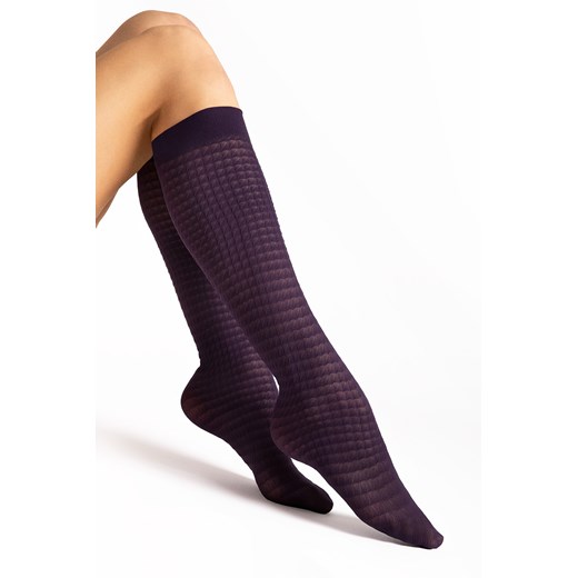Podkolanówki Fiore Twilla 60 DEN G1196 aubergine ze sklepu kontri.pl w kategorii Podkolanówki - zdjęcie 187284739