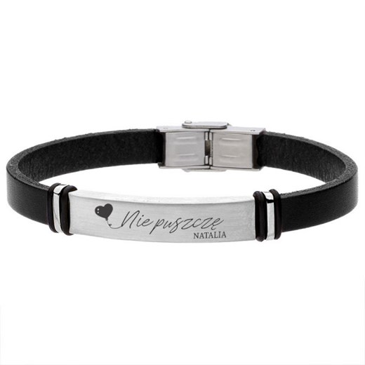 Męska bransoletka satynowana z personalizacją – idealna na rocznicę ze sklepu manoki.pl w kategorii Bransoletki - zdjęcie 187284809