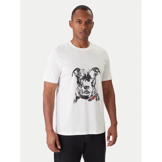 HUGO T-Shirt Dubrox 50553779 Écru Regular Fit - id: 0000305677426 - marki Hugo Boss - 187285507 HUGO T-Shirt Dubrox 50553779 Écru Regular Fit ze sklepu MODIVO w kategorii T-shirty męskie - zdjęcie 187285507