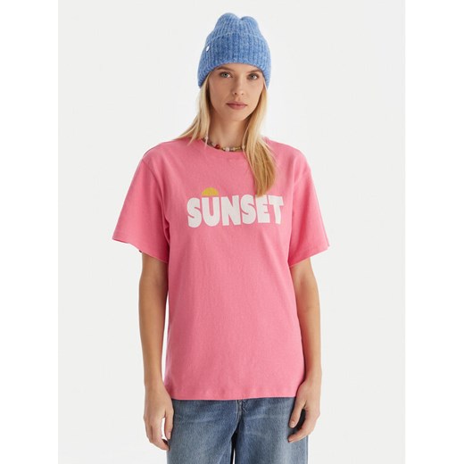 Roxy T-Shirt Sunnyoversize Easy ERJZT06033 Różowy Oversize ze sklepu MODIVO w kategorii Bluzki damskie - zdjęcie 187285538