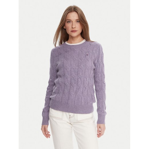 Tommy Hilfiger Sweter WW0WW43586 Fioletowy Regular Fit ze sklepu MODIVO w kategorii Swetry damskie - zdjęcie 187285668