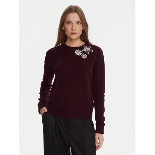 KAOS Sweter RI1KT022 Bordowy Regular Fit ze sklepu MODIVO w kategorii Swetry damskie - zdjęcie 187285699