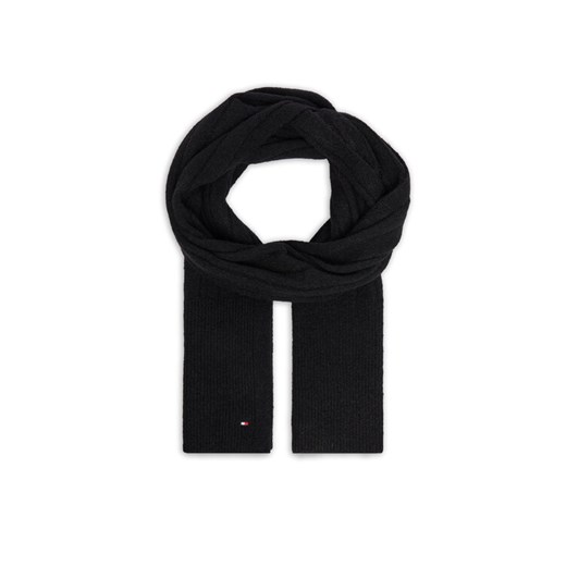 Tommy Hilfiger Szalik Flag Fluffy AW0AW17787 Czarny ze sklepu MODIVO w kategorii Szaliki i chusty damskie - zdjęcie 187285719