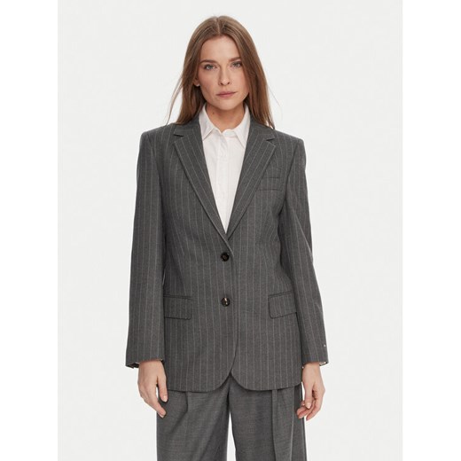 Tommy Hilfiger Marynarka WW0WW48262 Szary Relaxed Fit ze sklepu MODIVO w kategorii Marynarki damskie - zdjęcie 187285749
