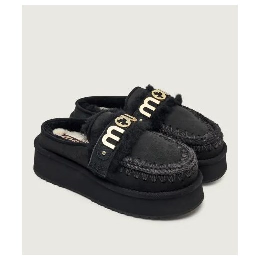 MOU Ocieplane mule Platform clog - letter logo | shearling | zamsz Mou 38 Gomez Fashion Store