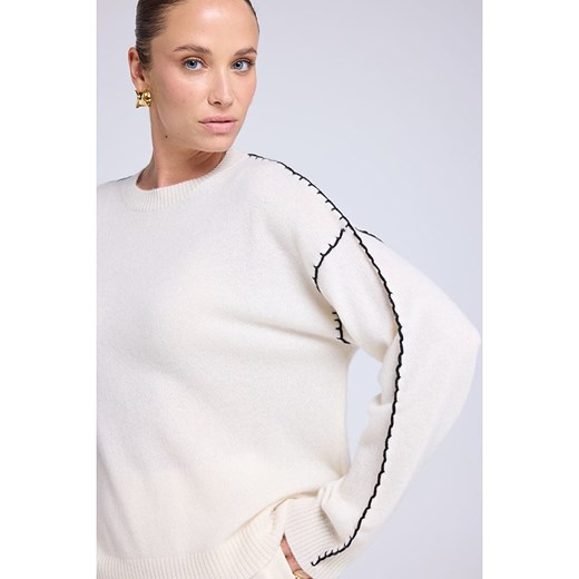 Maison Héritage Cashmere Kaszmirowy sweter w kolorze kremowym Maison Héritage Cashmere S/M okazja Limango Polska