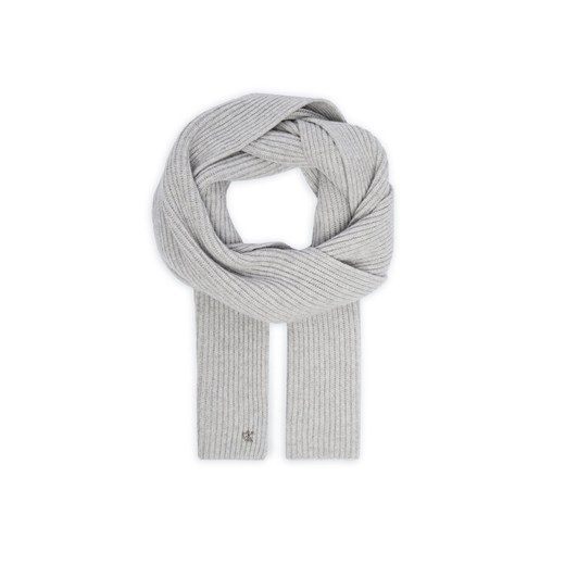Calvin Klein Szalik Ck Metal Wool Rib Scarf LV04D8056G Szary ze sklepu MODIVO w kategorii Szaliki męskie - zdjęcie 187289158