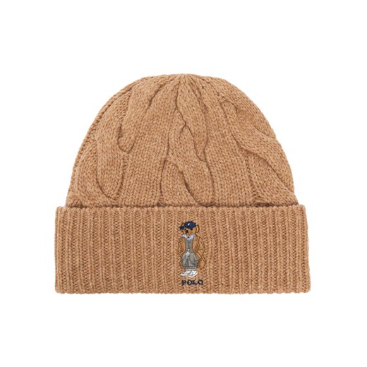 Polo Ralph Lauren Czapka 455981433003 Brązowy ze sklepu MODIVO w kategorii Czapki zimowe damskie - zdjęcie 187289159