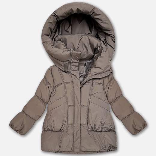 Puchowa damska kurtka oversize S'West jasny brązowy (B8539-48) ze sklepu goodlookin.pl w kategorii Kurtki damskie - zdjęcie 187289318