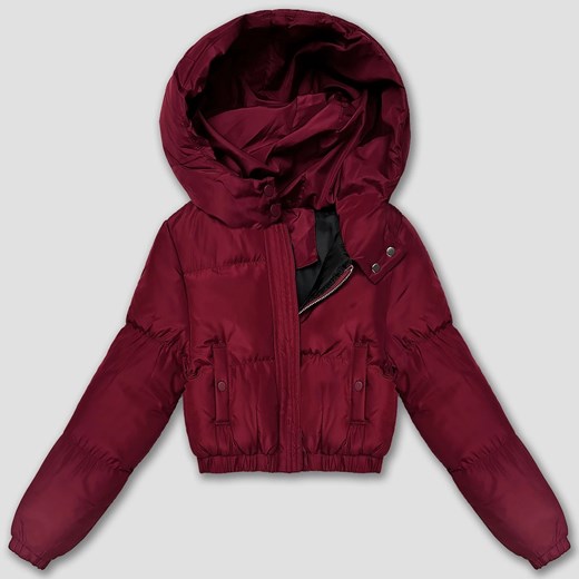 Krótka kurtka zimowa puffer J Style bordowa (5M3260-1) ze sklepu goodlookin.pl w kategorii Kurtki damskie - zdjęcie 187289325