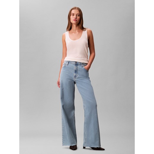 Calvin Klein Jeans Dżinsy Kobiety Bawełna light stone jednolity ze sklepu vangraaf w kategorii Jeansy damskie - zdjęcie 187289376