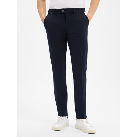 Finshley & Harding Spodnie - Dylan Slim Fit Mężczyźni granatowy jednolity ze sklepu vangraaf w kategorii Spodnie męskie - zdjęcie 187289408