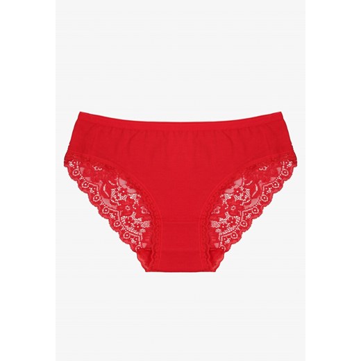 Czerwone Majtki Figi z Koronkowymi Wstawkami Amiora - id: J6018-64-RED - marki Renee - 187290307 Czerwone Majtki Figi z Koronkowymi Wstawkami Amiora ze sklepu renee.pl w kategorii Majtki damskie - zdjęcie 187290307