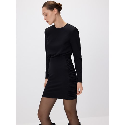 Reserved - Sukienka mini z drapowaniem - czarny ze sklepu Reserved w kategorii Sukienki - zdjęcie 187290367