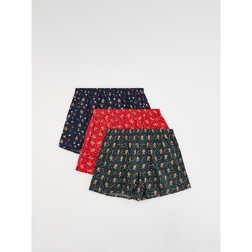 Reserved - Świąteczne bokserki 3 pack - czerwony ze sklepu Reserved w kategorii Majtki męskie - zdjęcie 187290409