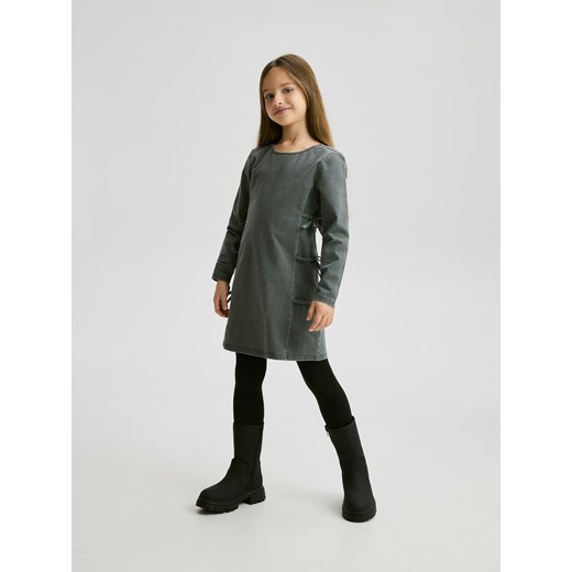Reserved - Sukienka z kokardkami - ciemnoszary ze sklepu Reserved w kategorii Sukienki dziewczęce - zdjęcie 187290508