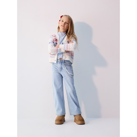 Reserved - Prążkowany t-shirt - jasnoniebieski Reserved 134 (8 lat) Reserved