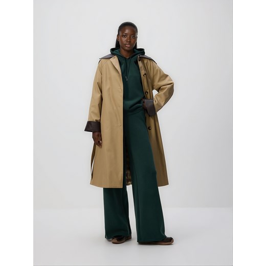 Reserved - Spodnie z modalem - morski ze sklepu Reserved w kategorii Spodnie damskie - zdjęcie 187290779