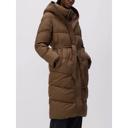 Reserved - Pikowana kurtka z kapturem - brązowy ze sklepu Reserved w kategorii Kurtki damskie - zdjęcie 187290865