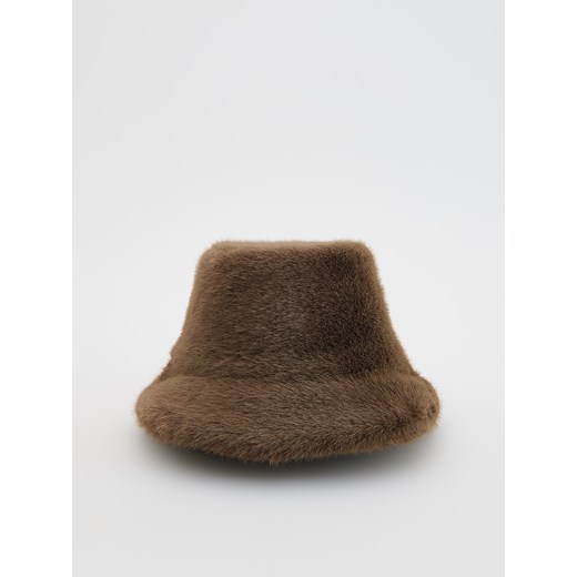 Reserved - Kapelusz ze sztucznego futerk - brązowy ze sklepu Reserved w kategorii Kapelusze damskie - zdjęcie 187290909