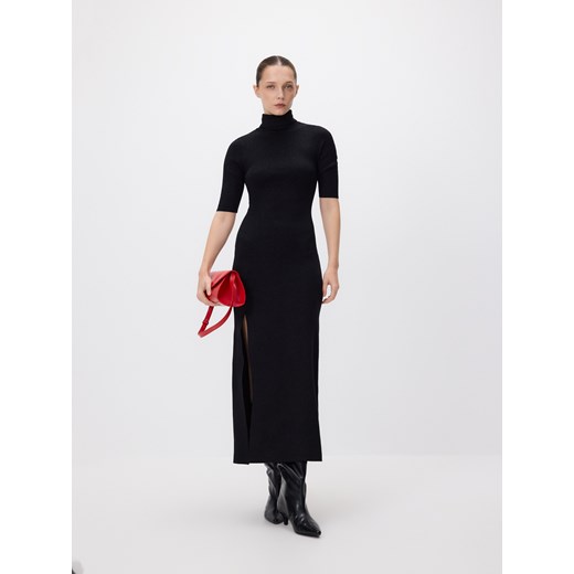 Reserved - Sukienka z wiskozą - czarny ze sklepu Reserved w kategorii Sukienki - zdjęcie 187290928
