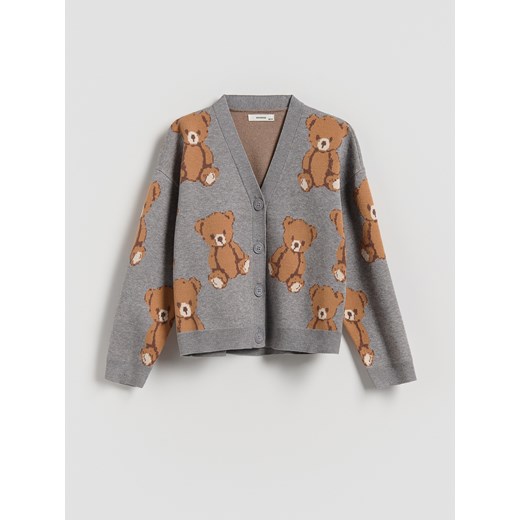 Reserved - Kardigan w misie z wiskozą - wielobarwny ze sklepu Reserved w kategorii Swetry dziewczęce - zdjęcie 187290986