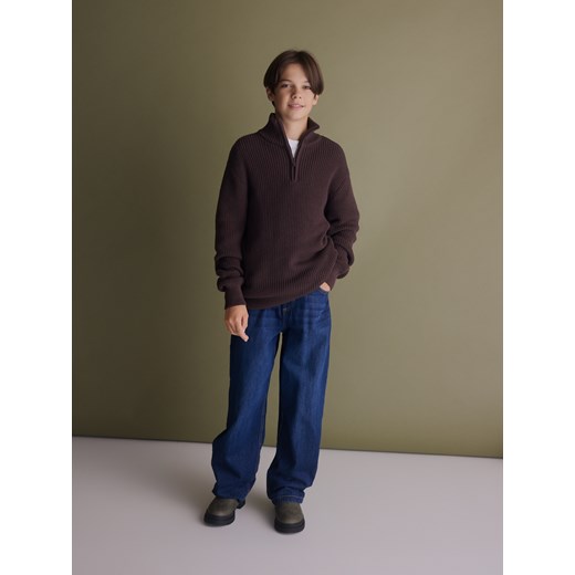 Reserved - Strukturalny golf - ciemnobrązowy ze sklepu Reserved w kategorii Swetry chłopięce - zdjęcie 187291009