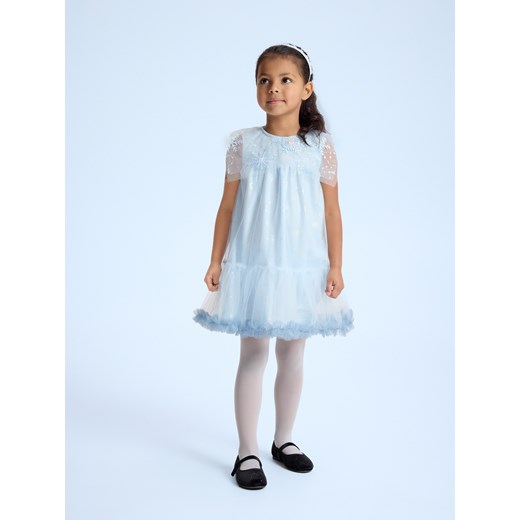 Reserved - Tiulowa sukienka z cekinami - jasnoniebieski ze sklepu Reserved w kategorii Sukienki - zdjęcie 187291067