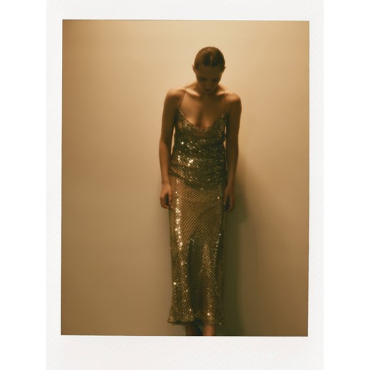 Reserved - Błyszcząca sukienka maxi - złoty ze sklepu Reserved w kategorii Sukienki - zdjęcie 187291236