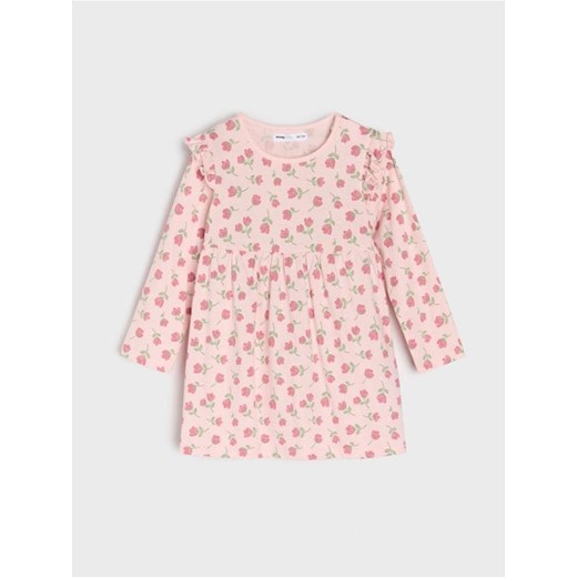 Sinsay - Sukienka dresowa ze wzorem w kwiaty - różowy - id: 246EN-03X - marki Sinsay - 187291645 Sinsay - Sukienka dresowa ze wzorem w kwiaty - różowy ze sklepu Sinsay w kategorii Sukienki niemowlęce - zdjęcie 187291645