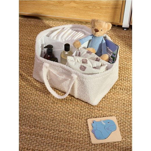 Sinsay - Organizer z pluszowym wykończeniem i uchwytami - kremowy - id: 537CK-01X - marki Sinsay - 187291676 Sinsay - Organizer z pluszowym wykończeniem i uchwytami - kremowy ze sklepu Sinsay w kategorii Kosze i pudełka na zabawki - zdjęcie 187291676