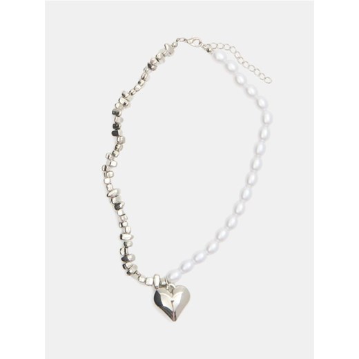 Sinsay - Naszyjnik z błyszczącym wykończeniem - srebrny ze sklepu Sinsay w kategorii Naszyjniki - zdjęcie 187291698