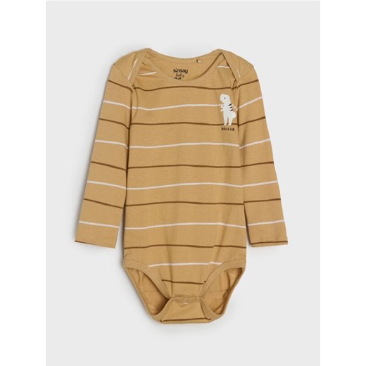 Sinsay - Bawełniane body - beżowy ze sklepu Sinsay w kategorii Body niemowlęce - zdjęcie 187291708