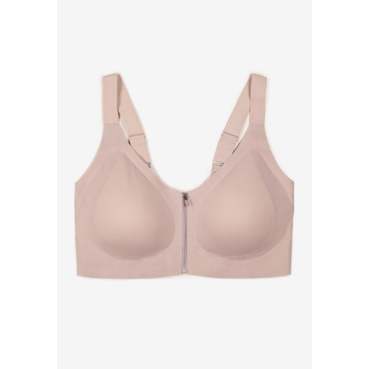 Jasnofioletowy Sportowy Biustonosz z Suwakiem z Przodu Eziline 4XL born2be.pl