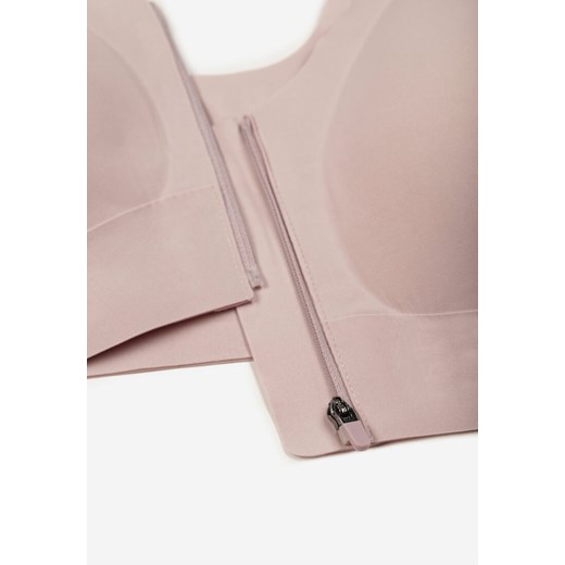 Jasnofioletowy Sportowy Biustonosz z Suwakiem z Przodu Eziline 6XL born2be.pl