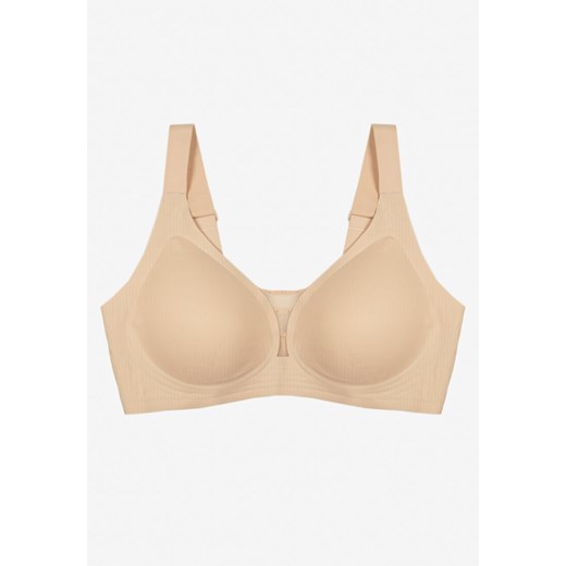 Jasnobeżowy Biustonosz z Prążkowanego Materiału Ezimere - id: 401814 - marki born2be - 187292247 Jasnobeżowy Biustonosz z Prążkowanego Materiału Ezimere ze sklepu born2be.pl w kategorii Biustonosze - zdjęcie 187292247