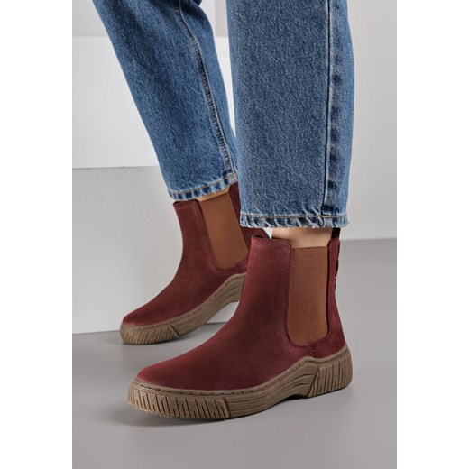 Bordowe Botki Sztyblety na Ozdobnie Żłobionej Podeszwie Ezisane - id: 402036 - marki born2be - 187292356 Bordowe Botki Sztyblety na Ozdobnie Żłobionej Podeszwie Ezisane ze sklepu born2be.pl w kategorii Botki - zdjęcie 187292356