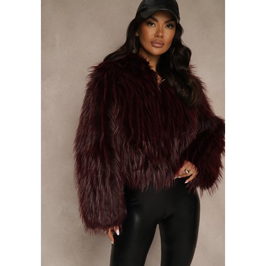 Bordowa Kurtka Futerko z Kapturem i Zapięciem na Suwak Zetora - id: 05898-65-BORDO - marki Renee - 187292475 Bordowa Kurtka Futerko z Kapturem i Zapięciem na Suwak Zetora ze sklepu renee.pl w kategorii Futra damskie - zdjęcie 187292475