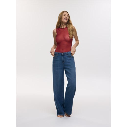 Reserved - Siateczkowe body - czerwony ze sklepu Reserved w kategorii Body damskie - zdjęcie 187292559