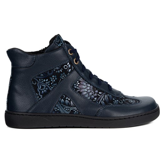 Zimowe buty barefoot Olivier Reese – minimalistyczne skórzane botki dla kobiet niebieskie ze sklepu butyolivier w kategorii Botki - zdjęcie 187292978