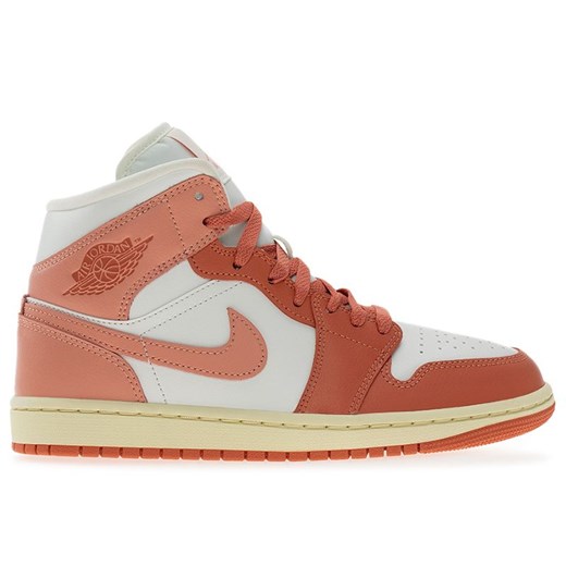 Buty damskie Nike Air Jordan 1 Mid BQ6472-180 - biało-pomarańczowe ze sklepu streetstyle24.pl w kategorii Buty sportowe damskie - zdjęcie 187292985