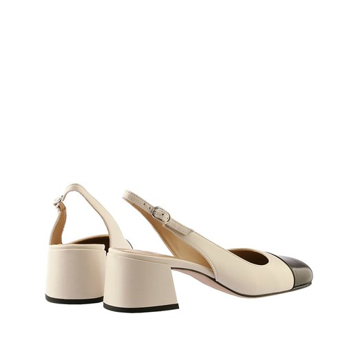 Högl Skórzane czółenka w kolorze kremowo-czarnym Högl 40 wyprzedaż Limango Polska