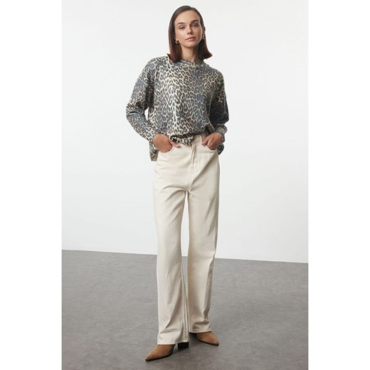 trendyol Sweter w kolorze beżowo-szarym Trendyol M wyprzedaż Limango Polska