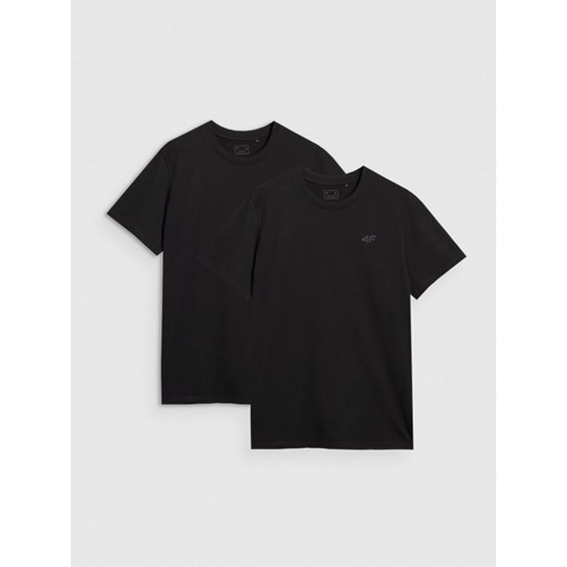 Męski t-shirt basic (2-pak) 4F 4FRMM00TTSHM2705 - czarny ze sklepu Sportstylestory.com w kategorii T-shirty męskie - zdjęcie 187293546
